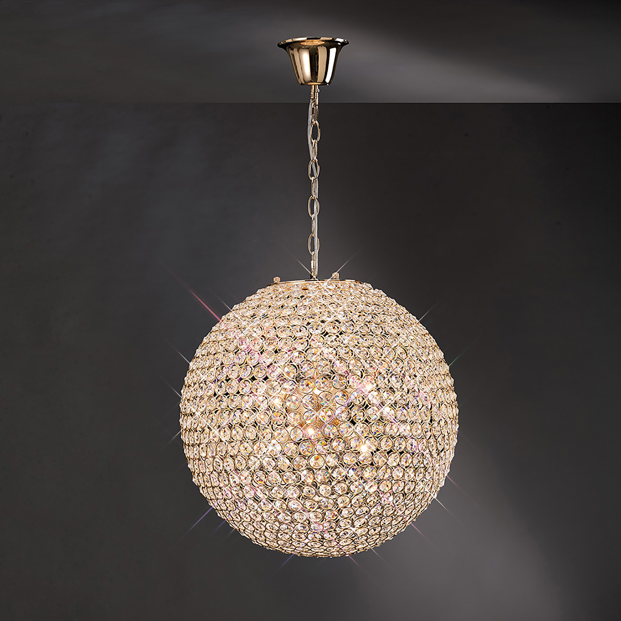 IL30753  Ava Crystal Pendant 7 Light French Gold